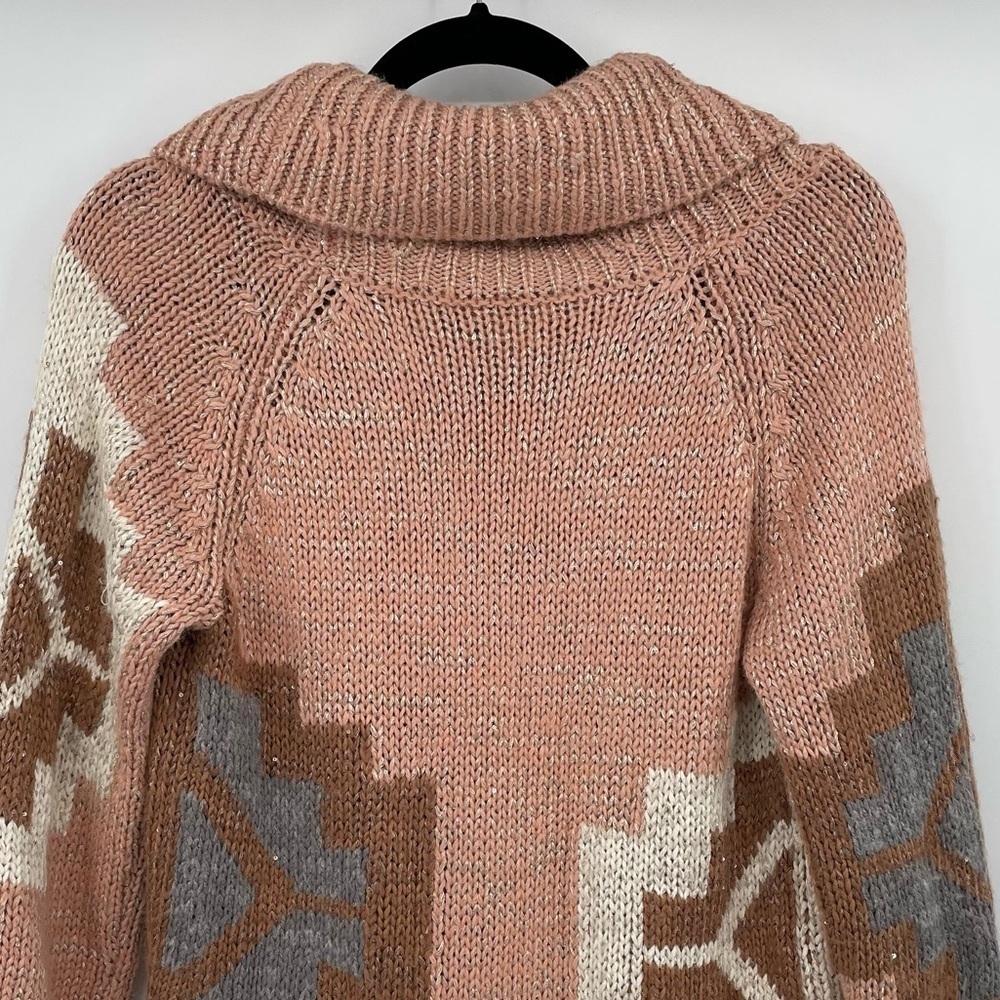Sundance Pink Tribal Sweater with Sequin Sequin Detail - Picture 12 of 14